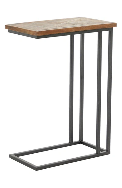 Sonoma Sage Home Black Metal Rustic Accent Table With Brown Wood Top