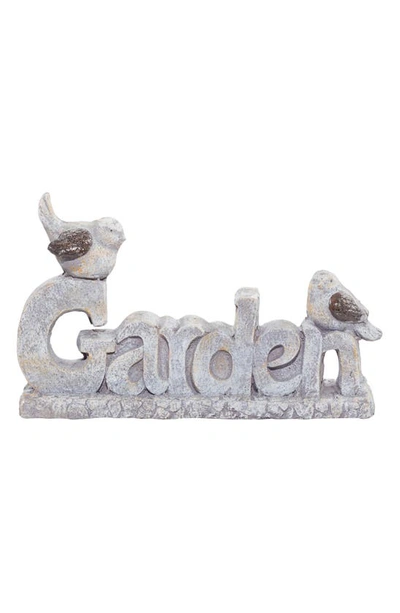 Sonoma Sage Home White Polystone Indoor & Outdoor Bird Garden Sculpture With Garden Sign