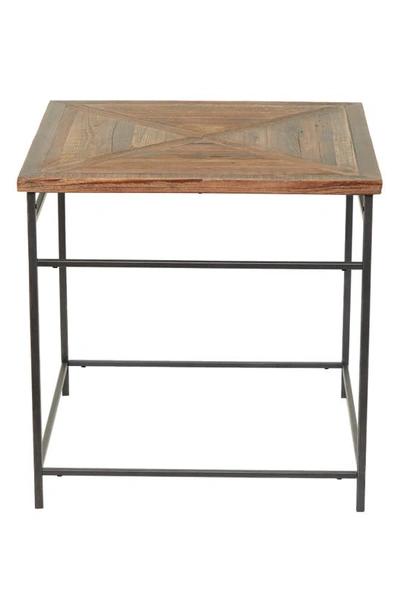 Sonoma Sage Home Black Metal Rustic Accent Table With Brown Wood Top