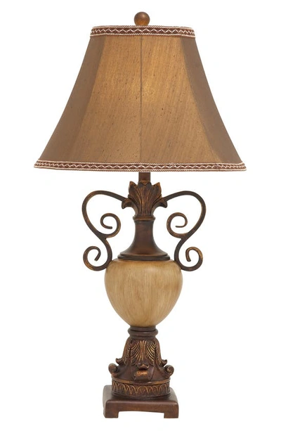 Sonoma Sage Home Brown Polystone Scroll Table Lamp With Tapered Shade