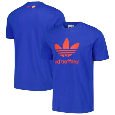 Adidas Originals Blue Manchester United Trefoil T-shirt