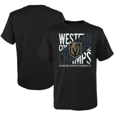 Fanatics Kids' Youth  Branded  Black Vegas Golden Knights 2023 Western Conference Champions T-shirt
