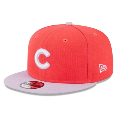 New Era Men's  Red, Purple Chicago Cubs Spring Basic Two-tone 9fifty Snapback Hat In Red,purple