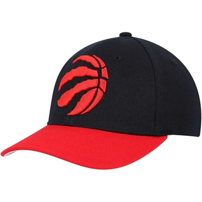 Mitchell & Ness Men's  Black, Red Toronto Raptors Mvp Team Two-tone 2.0 Stretch-snapback Hat In Black,red