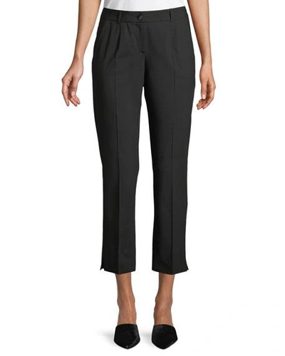 Dolce & Gabbana Kate Cropped Straight-leg Classic Stretch-wool Pants In Black