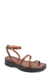 Madewell The Birdie Double Strap Platform Sandal In Apple Butter