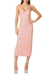 Afrm Amina Printed Rosette Mesh Dress In High Summer Ditsy