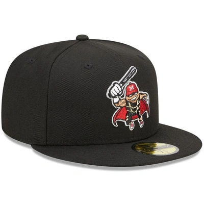 New Era Black Modesto Nuts Marvel X Minor League 59fifty Fitted Hat