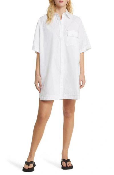 Topshop Oversize Mini Shirtdress In White