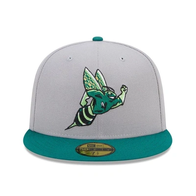 New Era Men's  Gray, Green Augusta Greenjackets Marvel X Minor League 59fifty Fitted Hat In Gray,green