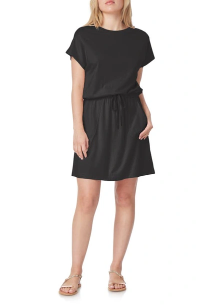 C&c California Barbara Dolman Sleeve Pocket Jersey Dress In Black Night