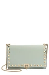 Valentino Garavani Rockstud Leather Crossbody Bag In W32 Water Green