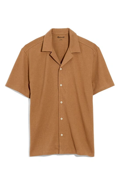 Madewell Knit Easy Organic Cotton Camp Shirt In Weathered Walnut