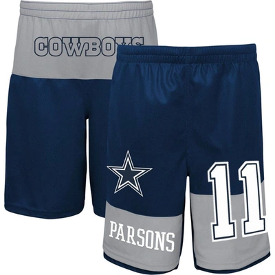 Outerstuff Kids' Big Boys Micah Parsons Navy Dallas Cowboys Player Name And Number Shorts