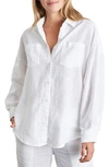 Bed Threads Long Sleeve Linen Button-up Shirt In White
