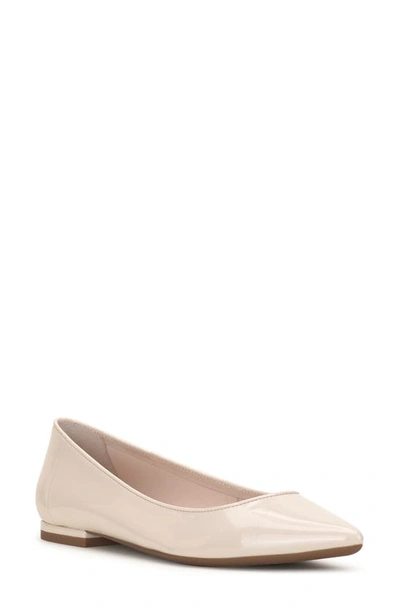 Jessica Simpson Cazzedy Pointed Toe Flat In Chalk Faux Leather