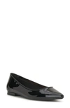 Jessica Simpson Cazzedy Pointed Toe Flat In Black Faux Leather