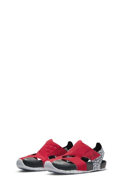 Nike Kids' Jordan Flare Sandal In Gym Red/ Black/ White