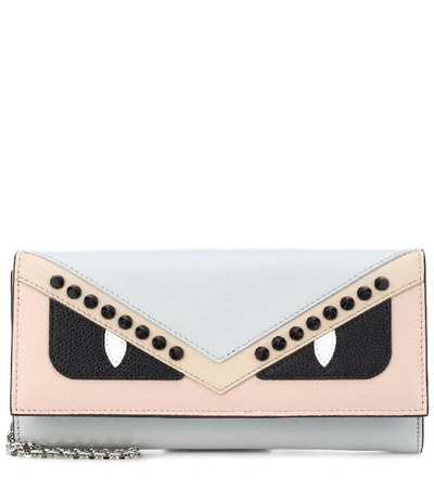 Fendi Monster Calf Leather Small Wallet-on-chain In Multi