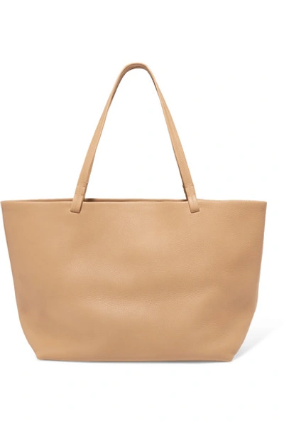 The Row Park Lux Grained Leather Shopper Tote Bag In Beige