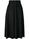 Alexander Mcqueen High-waist Wide-leg Grain De Poudre Wool Culotte Pants In Black