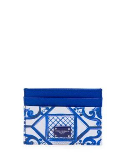 Dolce & Gabbana Maiolica Painted Card Case In Multi
