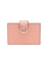 Fendi Logo Embellished Expandable Cardholder In Pink