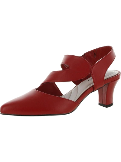 Easy Street Venue Asymmetrical Womens Pointed Toe Dressy Pumps In Red