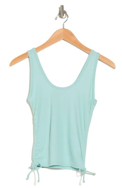 Freshman Ruched Side Tank Top In Eggshell Blue