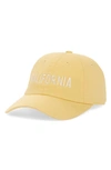 American Needle Slouch California Embroidered Baseball Cap In Butter