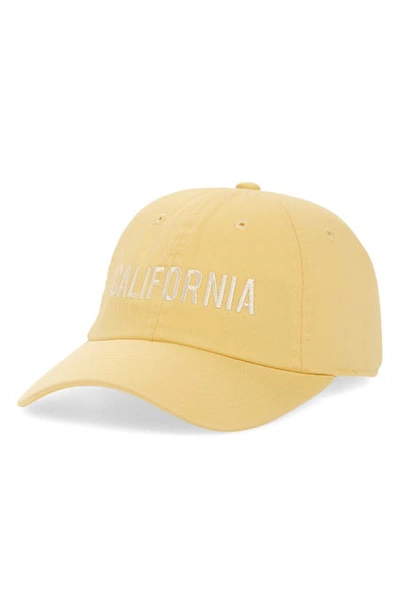 American Needle Slouch California Embroidered Baseball Cap In Butter