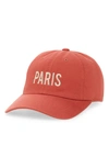 American Needle Paris Cotton Baseball Cap In Nantucket Red