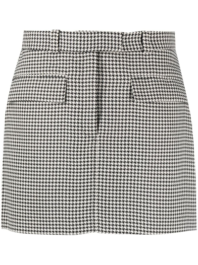 Baum Und Pferdgarten Sara Houndstooth Check Skirt In Petit Black White Check