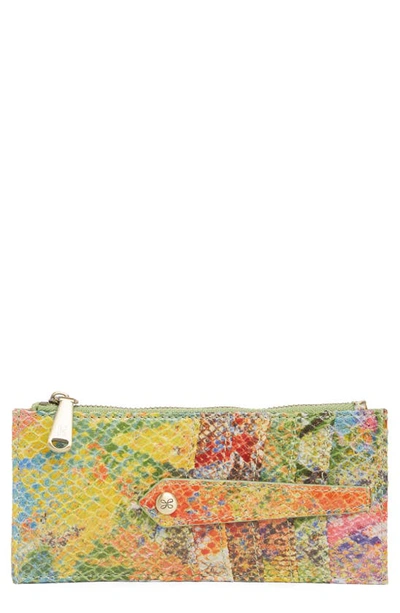 Hobo Linn Leather Wallet In Abstract Exotic