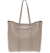 Miu Miu Pebbled Leather Shopper - Grey In Argilla/ Nero