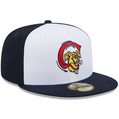 New Era Men's  White, Navy Charleston Riverdogs Marvel X Minor League 59fifty Fitted Hat In White,navy