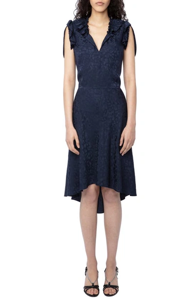 Zadig & Voltaire Roberty Leopard Print Silk Jacquard Dress In Encore