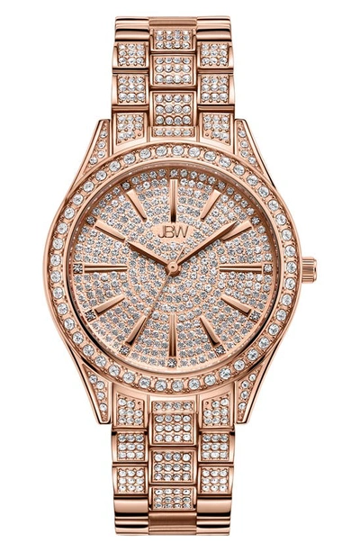 Jbw Cristal 34 Diamond Bracelet Watch, 34mm In Rose Gold