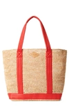 Mz Wallace Large Raffia Tote In Cherry