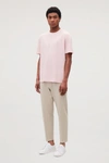 Cos Bonded Cotton T-shirt In Pink