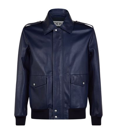 Loewe Leather Bomber Jacket | ModeSens