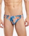 2(x)ist Men's Sliq Micro Brief In Floral Zebra Blue