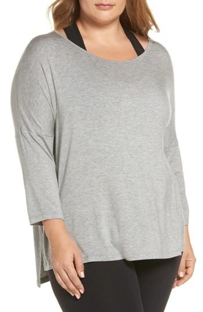 Beyond Yoga Slink It Boxy Pullover In Light Heather Gray