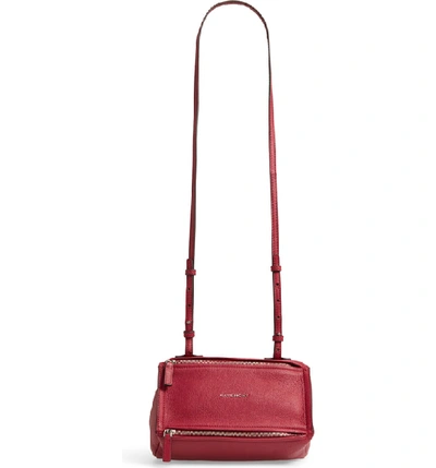Givenchy 'mini Pandora' Sugar Leather Shoulder Bag - Pink In Fig Pink