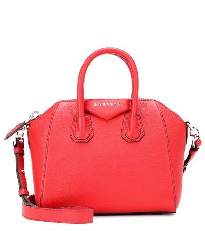 Givenchy 'mini Antigona' Sugar Leather Satchel - Red