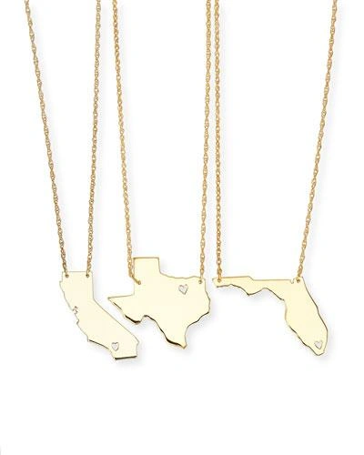 Moon And Lola Personalized State Pendant Necklace, Gold, Alabama-mississippi In California