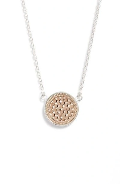 Anna Beck Reversible Disc Necklace In Rose Gold/ Silver