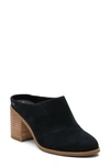 Toms Women's Evelyn Block Heel Slip On Mules In Black Suede