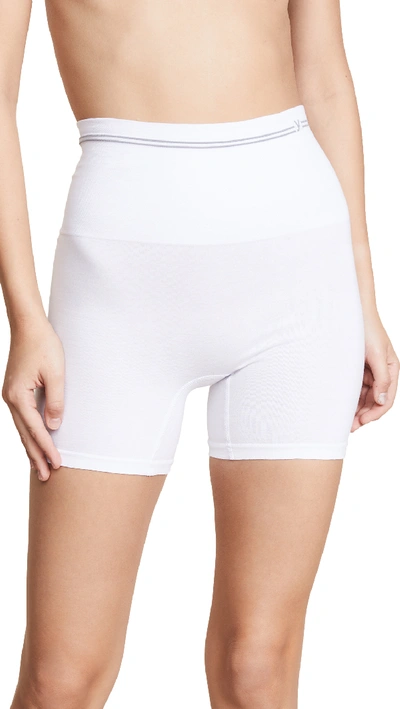 Yummie Seamless Cotton-stretch High-waist Shorts In White
