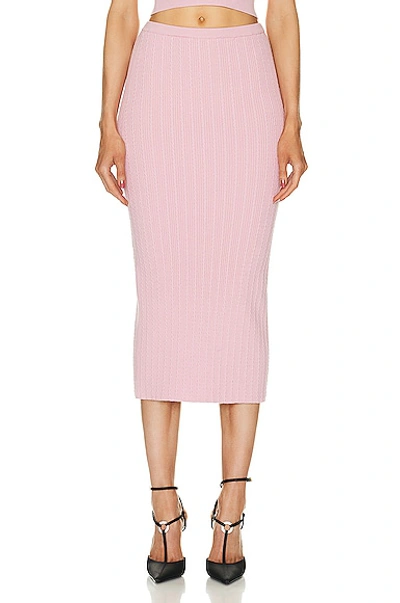 Alessandra Rich Knit Midi Skirt In Pink